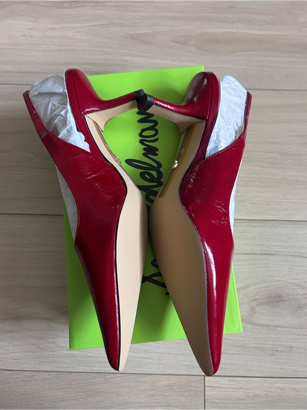 New Sam Edelman Women’s Bianka Feather Pump In Red Size 8.5 - Picture 5 of 7
